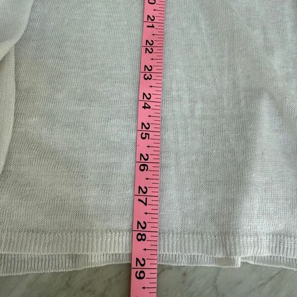 Rachel Zoe 100% linen white open front cardigan size M - Picture 6 of 6